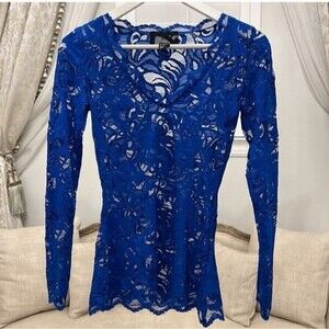 H&M Blue Lace long sleeve Size XS